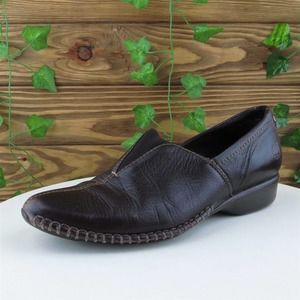 Timberland Size 7.5 Slip-On Brown Leather‎ Medium (B, M) Comforia Slip On Women